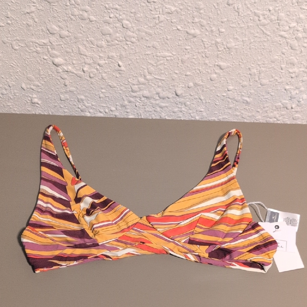 O'Neill Orange and Purple Bikini Top